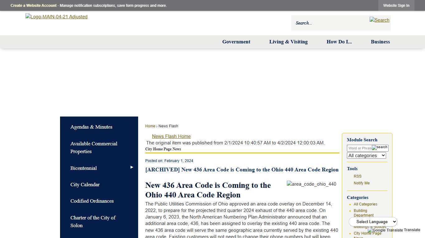 News Flash • Solon, OH • CivicEngage